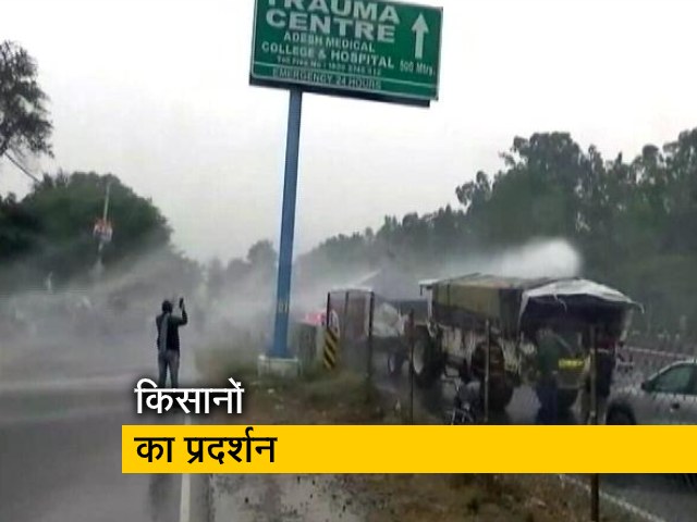 अंबाला हाइवे पर किसानों का प्रदर्शन