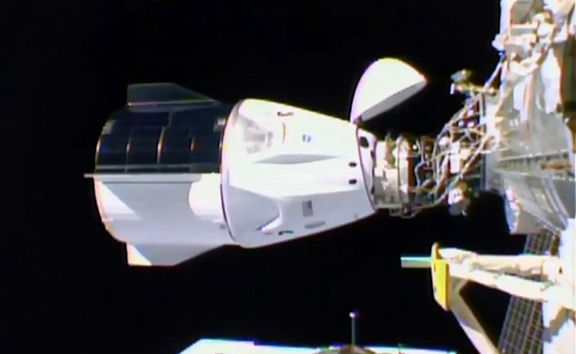 Astronauts Board Space Station From SpaceX's "Resilience"