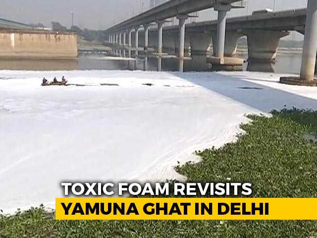 Toxic Foam Again In Yamuna Waters In Delhi