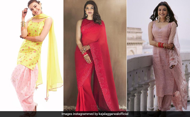 Kajal Aggarwal's Red <i>Saree</i> And Stunning <i>Salwar</i> Suits Keep The Ethnic Fashion Goals Coming
