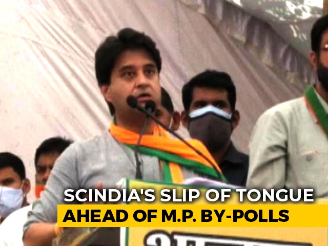 "Vote For Hand Symbol": Jyotiraditya Scindia's Faux Pas At Rally