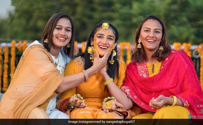 A Few Glimpses From Sangeeta Phogat's Haldi Ceremony
