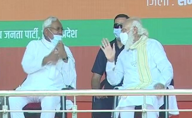 Nitish Kumar By His Side, PM Points To Huge Crowd At Rallies Amid Covid