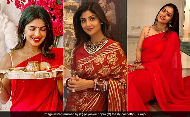 Priyanka Chopra, Kajol And Shilpa Shetty Paint The Town Red For Karwa Chauth