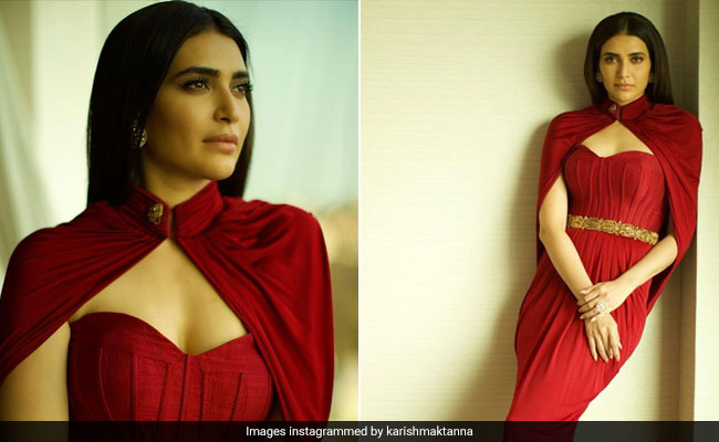 Karishma Tanna Owns Her Magic In A Striking Red Cape Gown