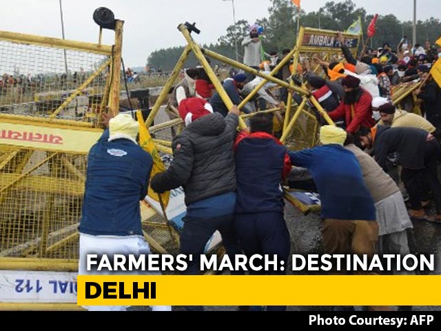 Massive Jams At Delhi-Gurgaon Border Amid Farmers' March Chaos In Haryana