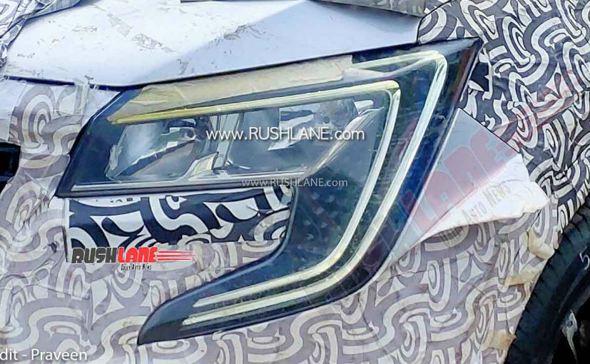 Next-Gen Mahindra XUV500's New Signature LED DRLs Revealed In Latest Spy Shots