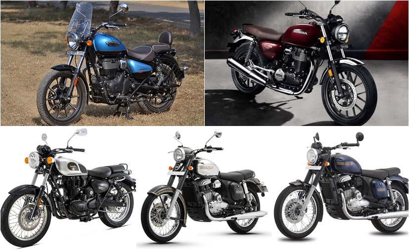 Royal Enfield Meteor 350 vs Honda H'Ness CB 350 vs Benelli Imperiale 400 vs Jawa & Jawa Forty-Two: Price Comparison