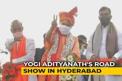 Yogi Adityanath Leads Grand Roadshow In Hyderabad Ahead Of Civic Polls Yogi Adityanath Leads Grand Roadshow In Hyderabad Ahead Of Civic Polls