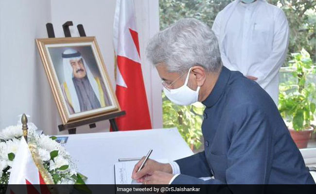 S Jaishankar Signs Condolence Book On Bahrain PM's Death
