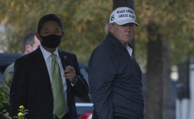 Trump Arrives Back At White House After Reports Of His Defeat