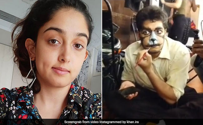 आमिर खान के बेटे जुनैद खान प्ले के लिए कर रहे थे मेकअप, बेटी इरा खान ने भाईदूज पर Video शेयर कर यूं दी बधाई