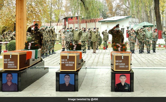 Army Pays Tributes To Four Soldiers Killed In Ceasefire Violations