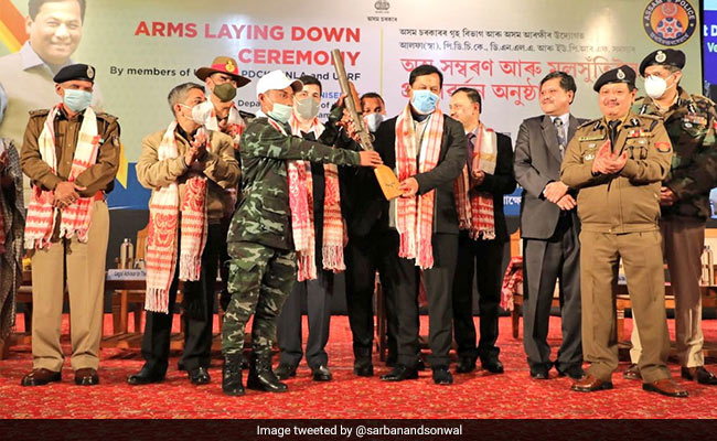 64 Insurgents Give Up Arms In Assam, Chief Minister Welcomes Them
