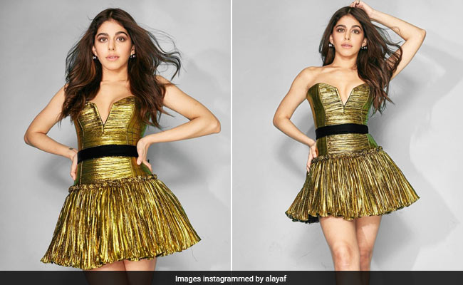 Alaya Furniturewala Shines As A Glam Doll In A Fun Metallic Dress