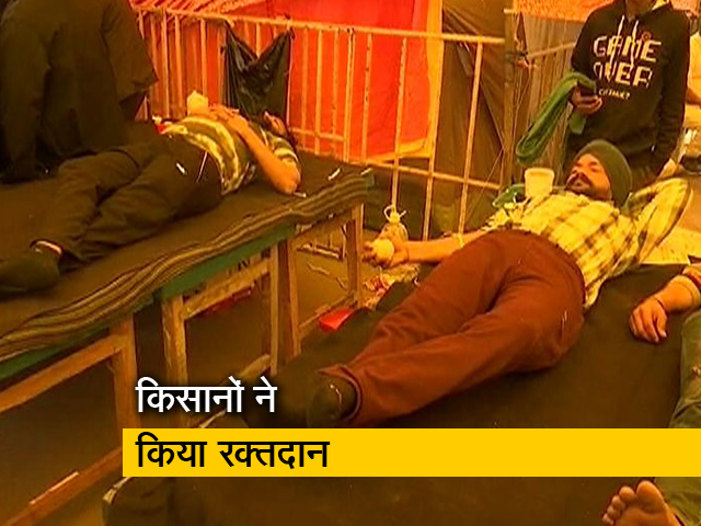 आंदोलित किसानों ने रक्तदान कर कहा- हम देश विरोधी नहीं बल्कि हिन्दुस्तानी