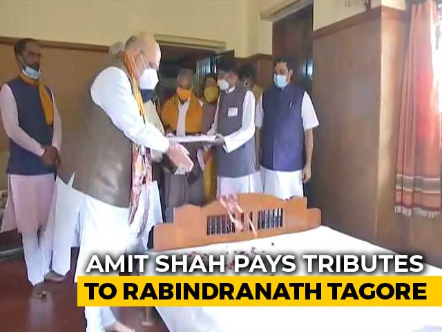 Watch: Amit Shah Pays Tributes To Rabindranath Tagore On Day 2 In Bengal