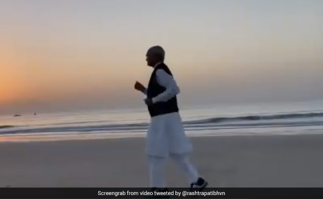 President Kovind Shares Video Of Jog On Diu Beach, Urges Nation To Remain Fit
