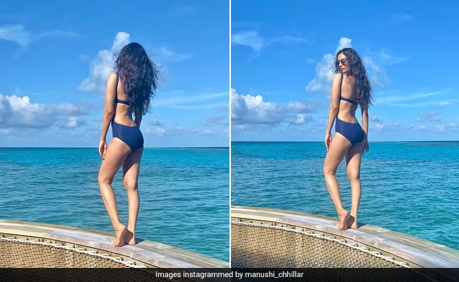 In A Stunning Swimsuit, Manushi Chhillar Channels "The Good Kind Of Blues"