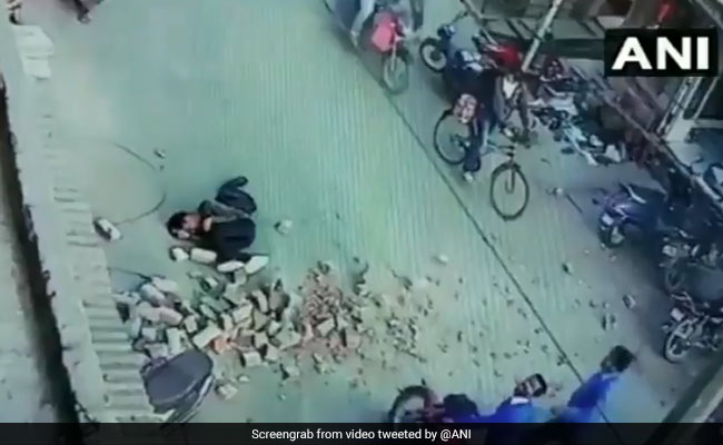 Caught On Camera: Under-Construction Pillar Collapses On Man On Busy Road
