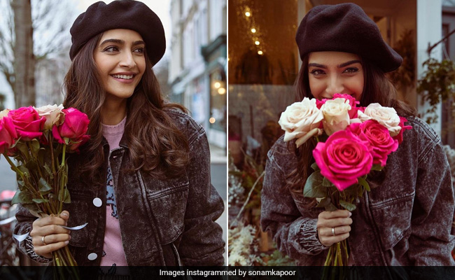 Pretty Flowers Plus Prettier Clothes Is Equal To A Happy Sonam Kapoor