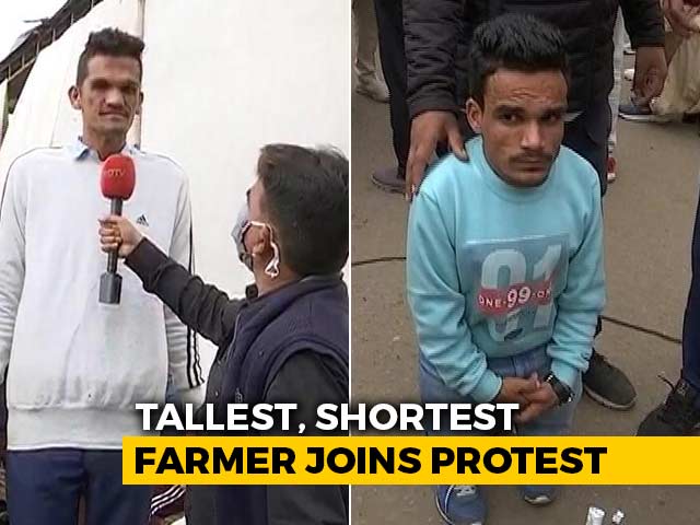 Tallest, Shortest Men In Haryana Join Farmer Protests