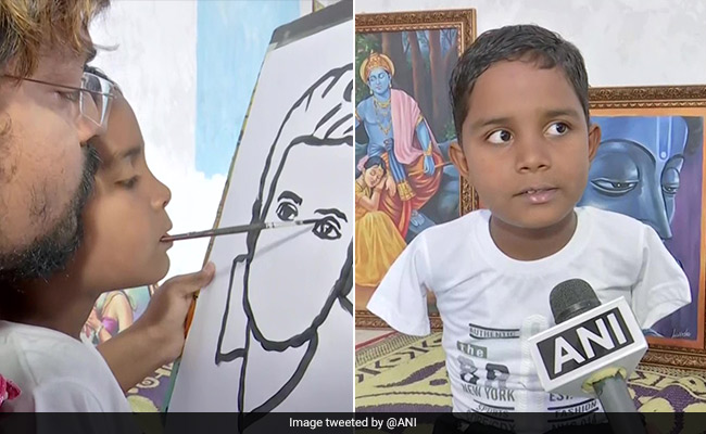 9 साल के बच्चे ने दुर्घटना में दोनों हाथ-पैर खोकर भी नहीं मानी हार, मुंह से खूबसूरत पेंटिंग-स्कैच बनाकर लोगों को कर रहा है प्रेरित