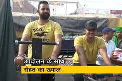 किसान आंदोलन: कसरत के साथ प्रोटीन का भी इंतजाम किसान आंदोलन: कसरत के साथ प्रोटीन का भी इंतजाम