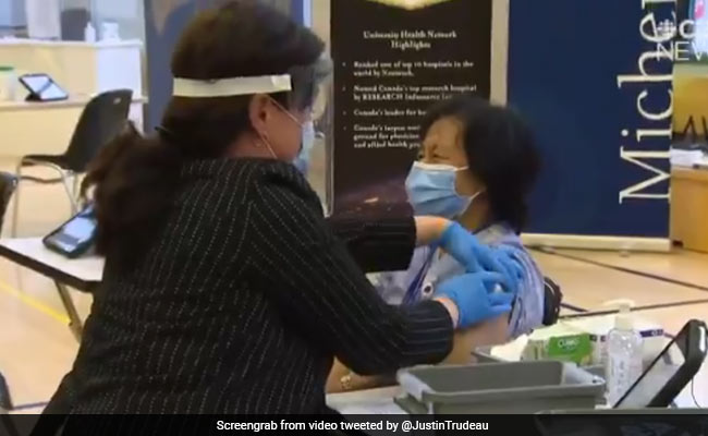 Watch: Claps, Elbow Bumps As Canada's 1st Vaccine Dose Is Broadcast Live