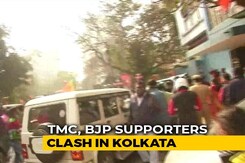 Trinamool Supporters Surround Rebel MP's Car Outside BJP Office Trinamool Supporters Surround Rebel MP's Car Outside BJP Office