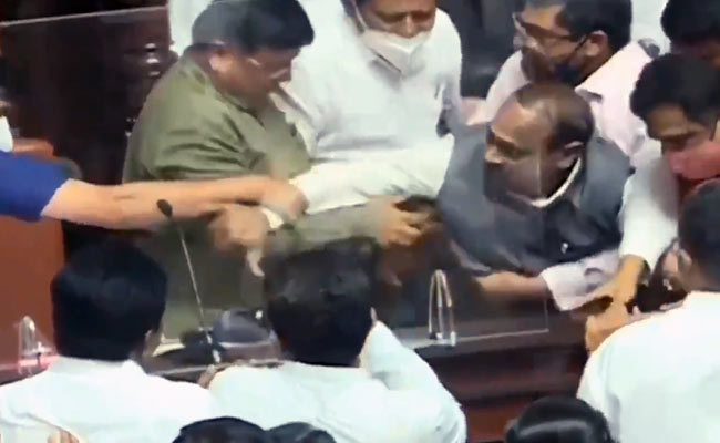 Karnataka Video Shows Senior Politician Dragged, Removed By Congressmen