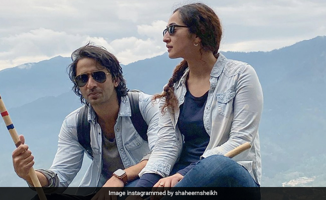 Just A Pic Of Newlyweds Shaheer Sheikh And Ruchikaa Kapoor, Twinning In Blue, From Bhutan