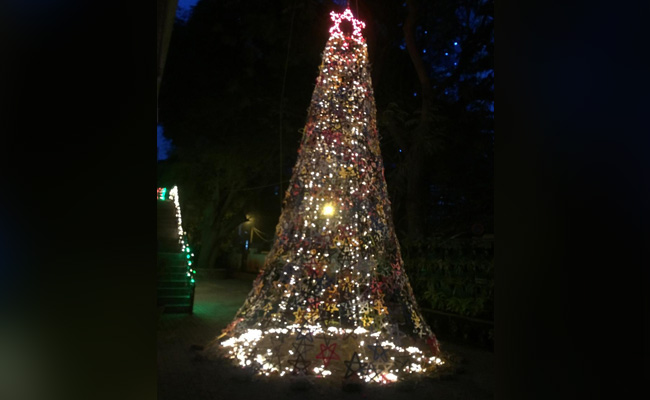 Bengaluru Church Erects Recycled Christmas Tree To Thank Covid Warriors
