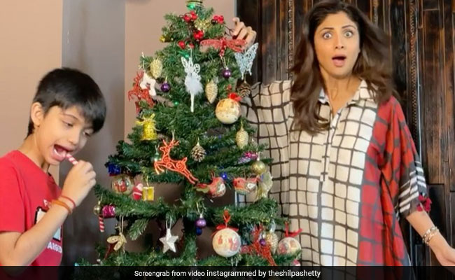A Scene From Shilpa Shetty And Son Viaan Raj Kundra's "Favourite" Christmas Tradition