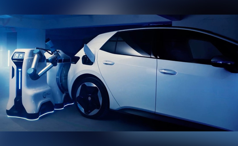 Volkswagen Showcases Prototype For Self Driving Charging Robot For EVs 