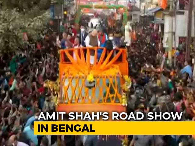 Amit Shah Holds Huge Roadshow In West Bengal