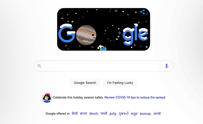 Google Doodle Exhibits Astronomical Events: Winter Solstice, Great Conjunction