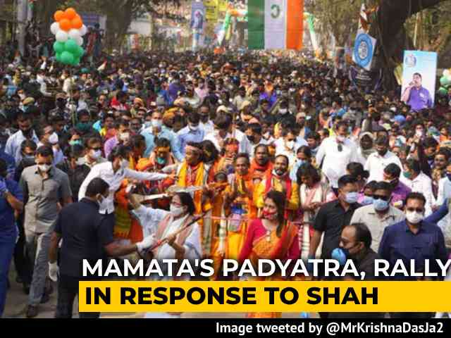 Mamata Banerjee's Padyatra, Rally In Response To Amit Shah’s Mamata Banerjee's Padyatra, Rally In Response To Amit Shah’s