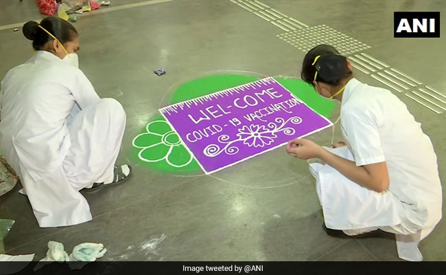 Coronavirus Vaccine: Special Rangoli At Pune Hospital To Welcome People