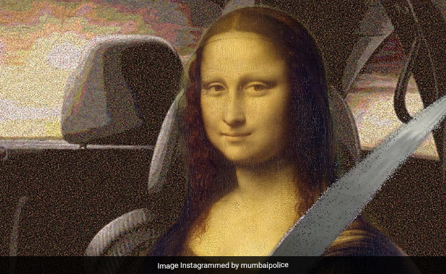 मुंबई पुलिस ने 'Mona Lisa' को कार में बिठाकर पहनाया सीट बेल्ट, लिखा कुछ ऐसा, हंस-हंसकर लोट-पोट हुए लोग