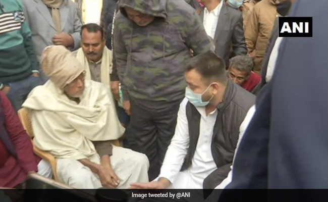 Tejashwi Yadav Meets Family Of Indigo Executive Who Was Killed In Bihar