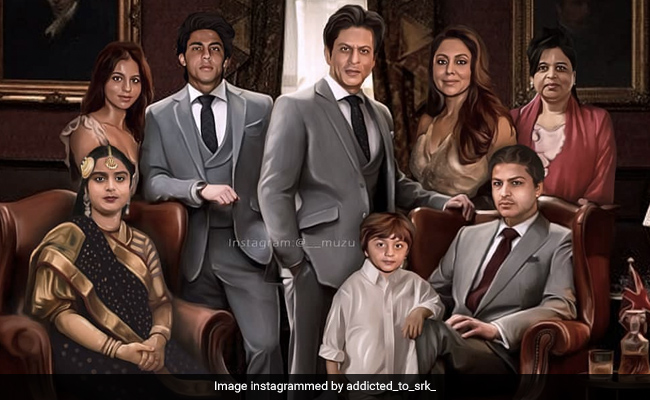 फ़ैन ने शाहरुख़ खान की पूरी फ़ैमिली को एक पोट्रेट में किया क़ैद- वायरल हो रही Photo