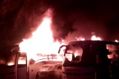 Fire Engulfs 2 Buses, 1 Car At Parking Lot In Mumbai's Borivali Fire Engulfs 2 Buses, 1 Car At Parking Lot In Mumbai's Borivali