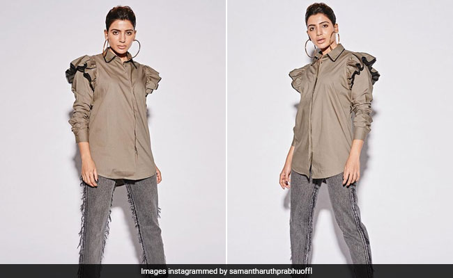Samantha Ruth Prabhu Gives Winter Tones Her Chic Touch In Ruffles And Jeans
