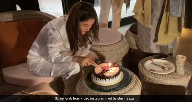 Shehnaaz Gill Celebrates Birthday With Sidharth Shukla And A Yummy Cake!