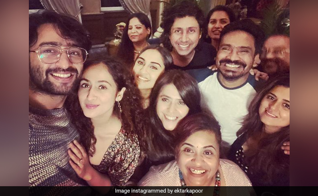Pics From Ekta Kapoor, Shaheer Sheikh-Ruchikaa Kapoor, Krystle D'Souza And Ridhi Dogra's Get-Together