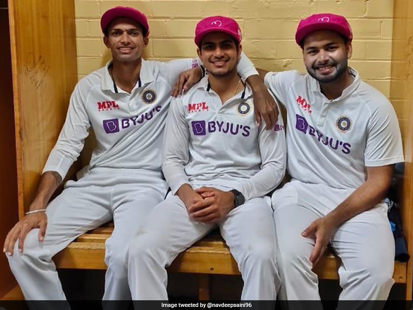 "Three Musketeers": Navdeep Saini Shares Memorable Pink Test Photo With Rishabh Pant, Shubman Gill