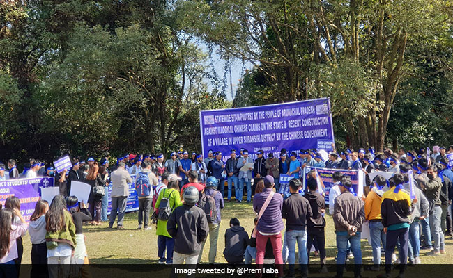 Arunachal Students Hold Protests Over Chinese Village In Indian Territory