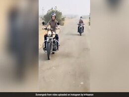 Kriti Sanon ने सड़क पर यूं दौड़ाई बुलेट, वायरल हो रहा है Video Kriti Sanon ने सड़क पर यूं दौड़ाई बुलेट, वायरल हो रहा है Video