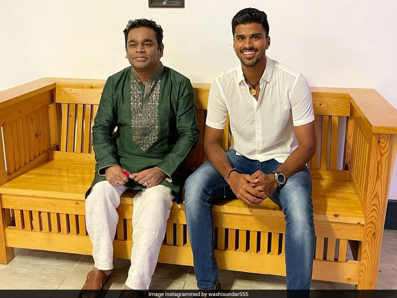 Washington Sundar Enjoys "Blissful Evening" With Music Maestro AR Rahman. See Pics